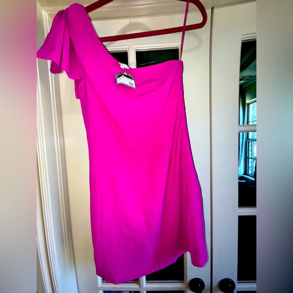 Elegant Pink One-Shoulder Dress